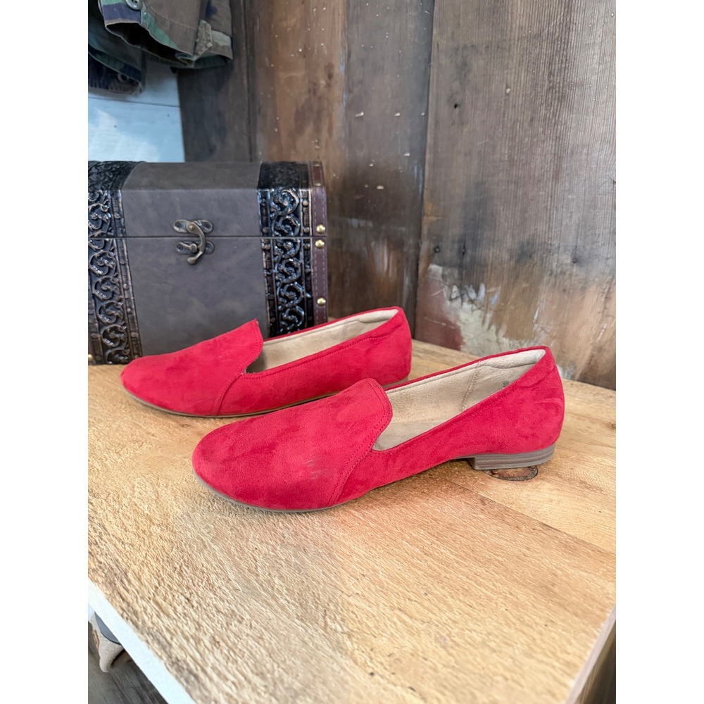 Soul Naturalizer Ashley Red Faux Suede Loafers Slip On Flats Womens 8M
